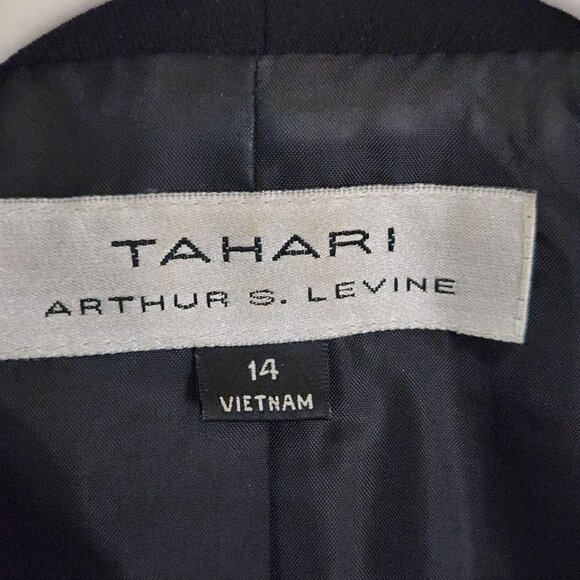 Tahari X Arthur Levine Black Open Front Shawl Collar Blazer Size 14 - Picture 4 of 5